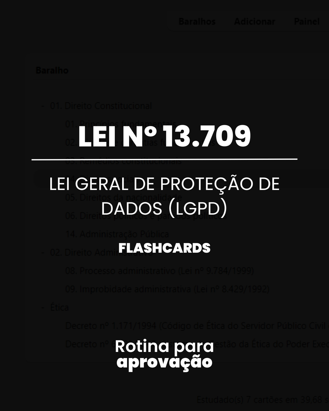 flashcards para lgpd13709 concursos públicos