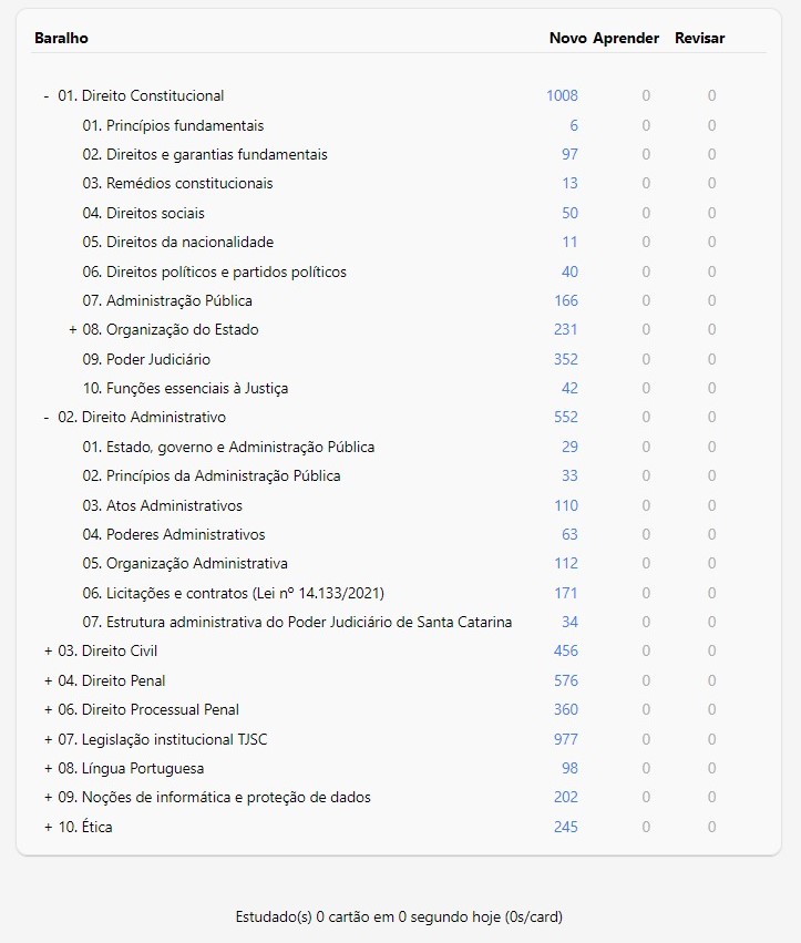 flashcards para concurso